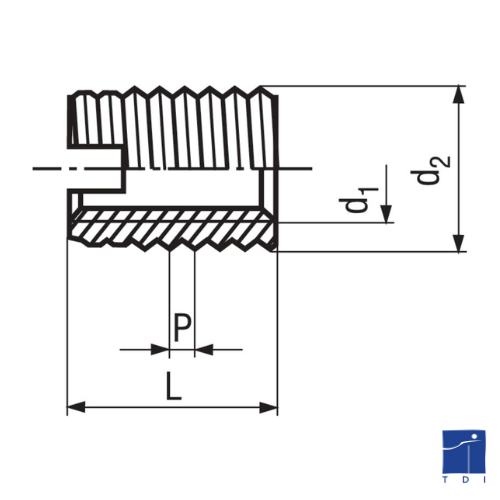 302 M2.5 X 0.45 самонарезно месингово гнездо ENSAT®