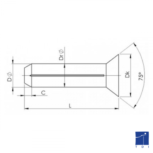 Вдлъбнат накрайник ISO 8747 4mm X 12mm мека стомана XC10