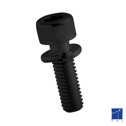Винт с шестостенна глава ISO 4762 M6 X 1.00 X 12mm cl 12.9 BLACK OXYDED + OILED с предпазна шайба DIN 6908