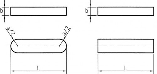 Паралелен ключ с кръгли краища DIN 6885 A 9mm X 85mm X 14mm стомана C45K
