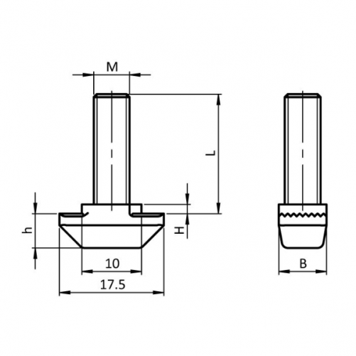 Винт с чукова глава M8x20 HEIGHT 1.5 R10 REF 096HK1015M0820