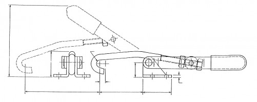 PA 251-B хоризонтална скоба за кука, стомана KAKUTA®