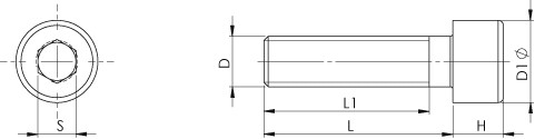 Винт с шестостенна глава DIN 912 M4 X 0,70 X 30mm Неръждаема стомана A4