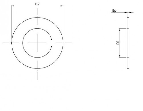 Подвижна шайба DIN 988 42mm X 52mm X 0,5mm месинг UZ33