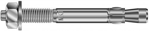 Пръстеновидна анкерна шпилка B 10 mm X 30 mm X 105 mm бяла поцинкована стомана