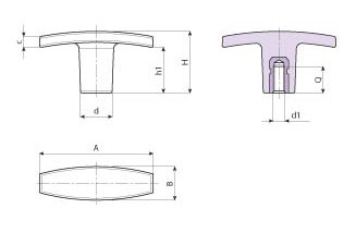 Т-ОБРАЗНА ДРЪЖКА С ВЛОЖКА REF L270-50M5