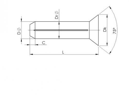 Вдлъбнат накрайник ISO 8747 3mm X 8mm мека стомана XC10