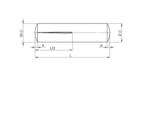 Прогресивен шлицов щифт, обърнат наполовина по ISO 8741 6mm X 16mm стомана S250