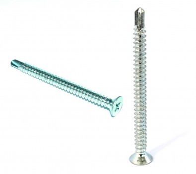 Самопробивен винт с потънала глава Phillips DIN 7504P M4.8 X 22mm закалена стомана, бяло поцинкована