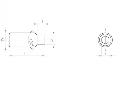 Винт с шестостенна глава DIN 915 M16 X 2.00 X 100mm cl.45H