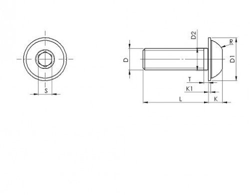 Винт с шестостенна глава M3 X 50 X 10 mm cl 10.9
