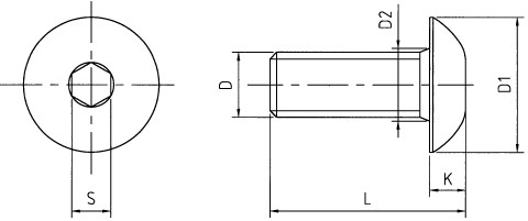 Винт с шестостенна глава ISO 7380 M12 X 1,75 X 20mm Cl.10.9