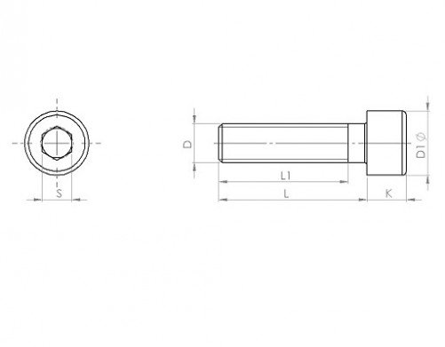 Винт с шестостенна глава DIN 912 M10 X 1.50 X 100mm кл. 8.8