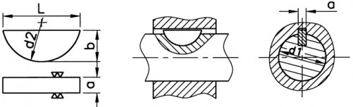 Дисков ключ DIN 6888 9mm X 21.63mm X 6mm стомана C45K