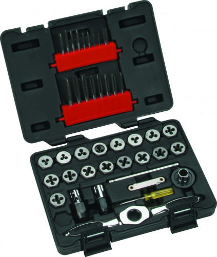 Комплект инструменти с метрични матрици и метрични кранове GEARWRENCH + помощно средство за монтаж