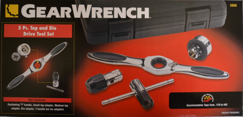 Комплект инструменти с метрични матрици и метрични кранове GEARWRENCH + помощно средство за монтаж